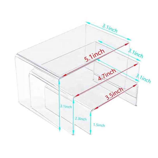 2 Tier 3 Tier Black Acrylic Monitor Riser Cupcake Dessert Display Rack Support