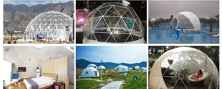 Igloo Glamping Geodesic Dome Tent Winter PVC Cloth 2-10 People Living