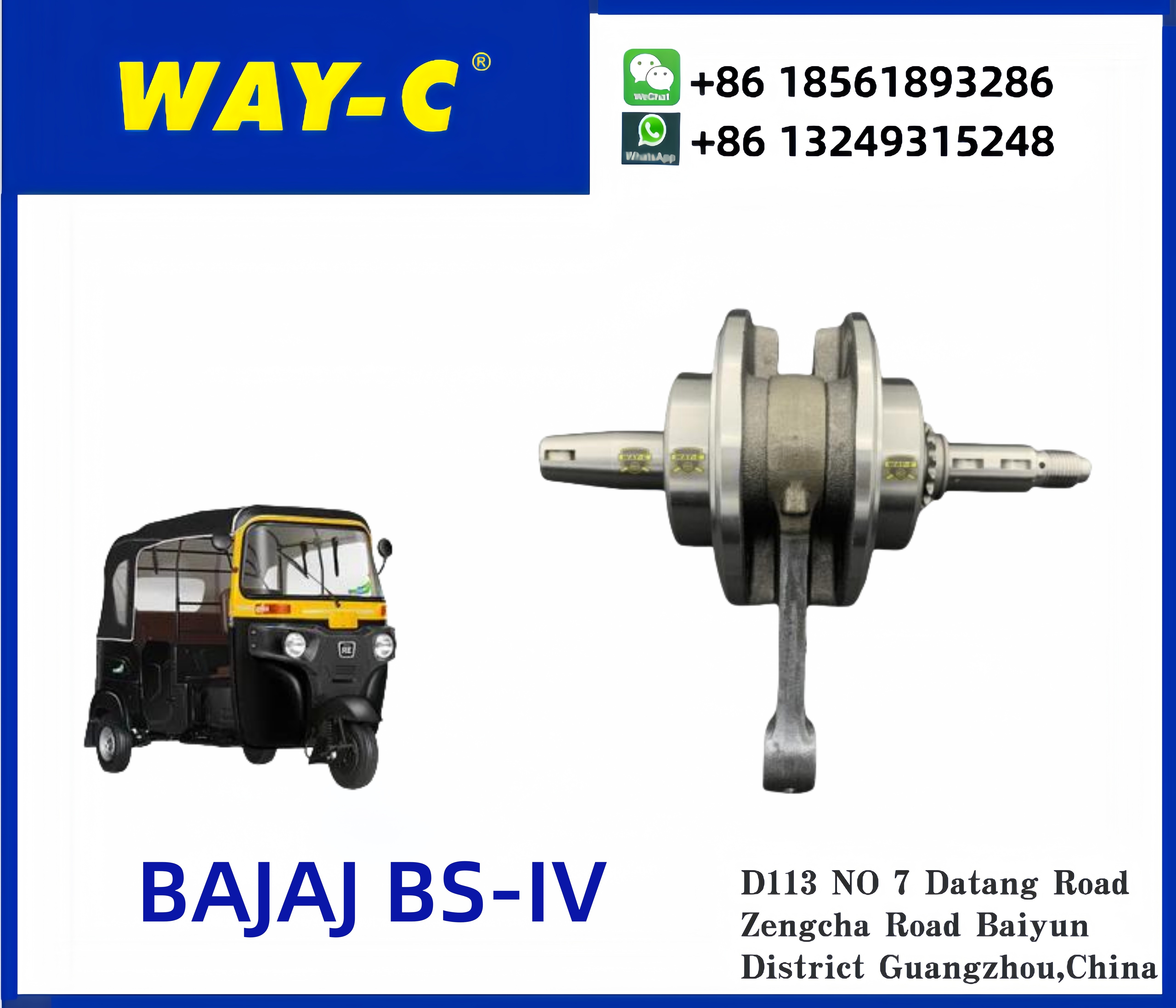 AA101949 TUKTUK KEKE Crank Shaft Assy Crankshaft BAJAJ BS-IV