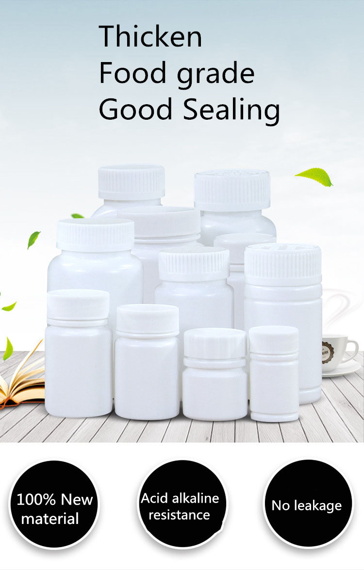 Hot Stamping 50cc Empty Plastic Bottle Capsule Pill with White Aluminum Foil Gasket Lid