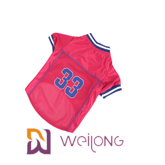 Mesh Pet T Shirt Customizable Rubber Print Number Summer T Shirts For Dogs