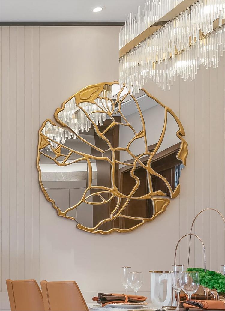 Full Length Hanging Brushed Brass Mirror 100x200cm Decorative