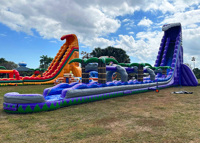 Huge Inflatable Water Slide PVC Inflatable Pool Water Slide For Rent