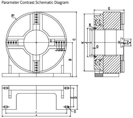 165MM 4 Jaw Power Chuck , CNC Lathe Chucks For Laser Pipe Cutter