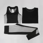 CPG Global 2017 Spring Summer Pink Quick Dry 3 Pieces Set Stretched Bra Short