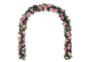 China Rose Vine Artificial Silk Flower Wedding Arch 3m 3.5m 4.5m wholesale