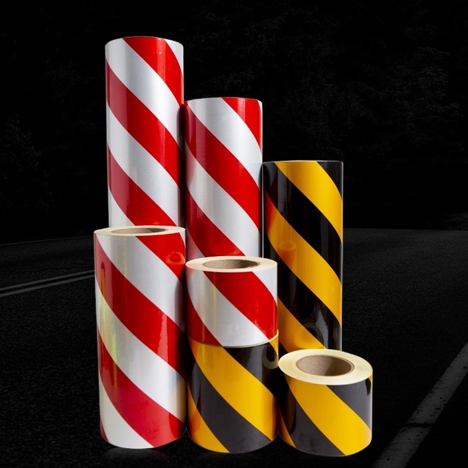 Conspicuity Reflective Warning Sticker Striped Engineer Grade Reflective Tape For Road Sign