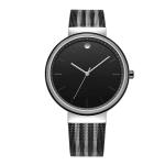Silvery 40mm Fashionable Men'S Quartz Watch Round Smooth Surface