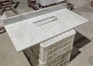 China White Marble Stone Countertops , Bianco Carrera Marble Countertop Wear Resistance wholesale