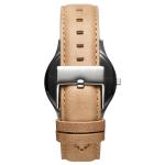 Dark Brown Silver Stainless Steel Watch Quartz Movement With Mineral Crystal