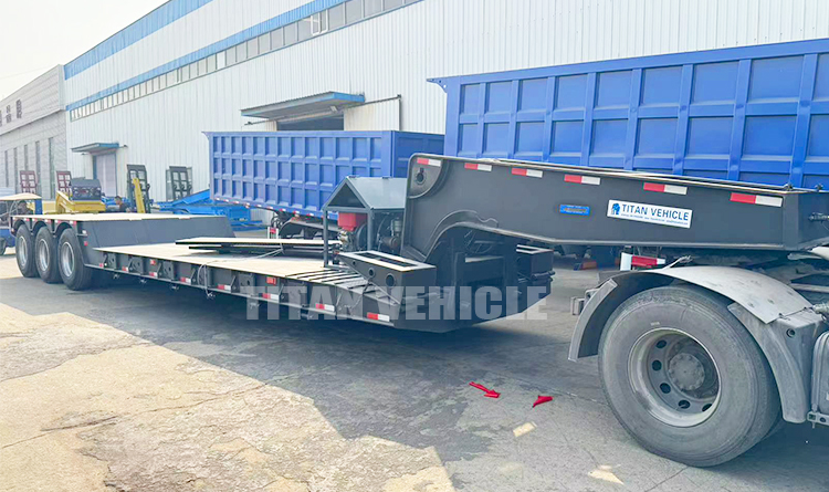 TITAN 3 Axle 80ton Hydraulic Removable Neck Trailer Detachable Gooseneck Lowboy Trailer for Sale