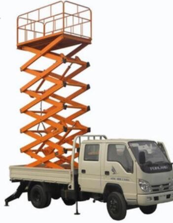 9m 500Kg Truck Mounted Scissor Lift Aerial Working Platform for Painting / Cleaning
