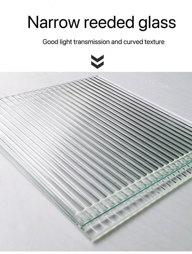 3mm-19mm Cheaply Price Building Decorative Clear Tempered Glass Pattern Narrow Reeded Glass