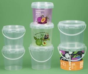 China Stackable Plastic PP Food Storage Buckets With Lids And Handle wholesale