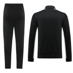 Training Retro Football Tracksuits Black Full Zip Soccer Training Set