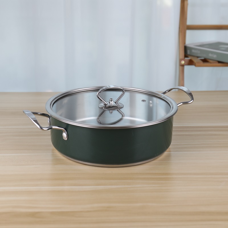 Stainless steel 201 kitchen soup pot restaurant 24cm hot pot cookware for food