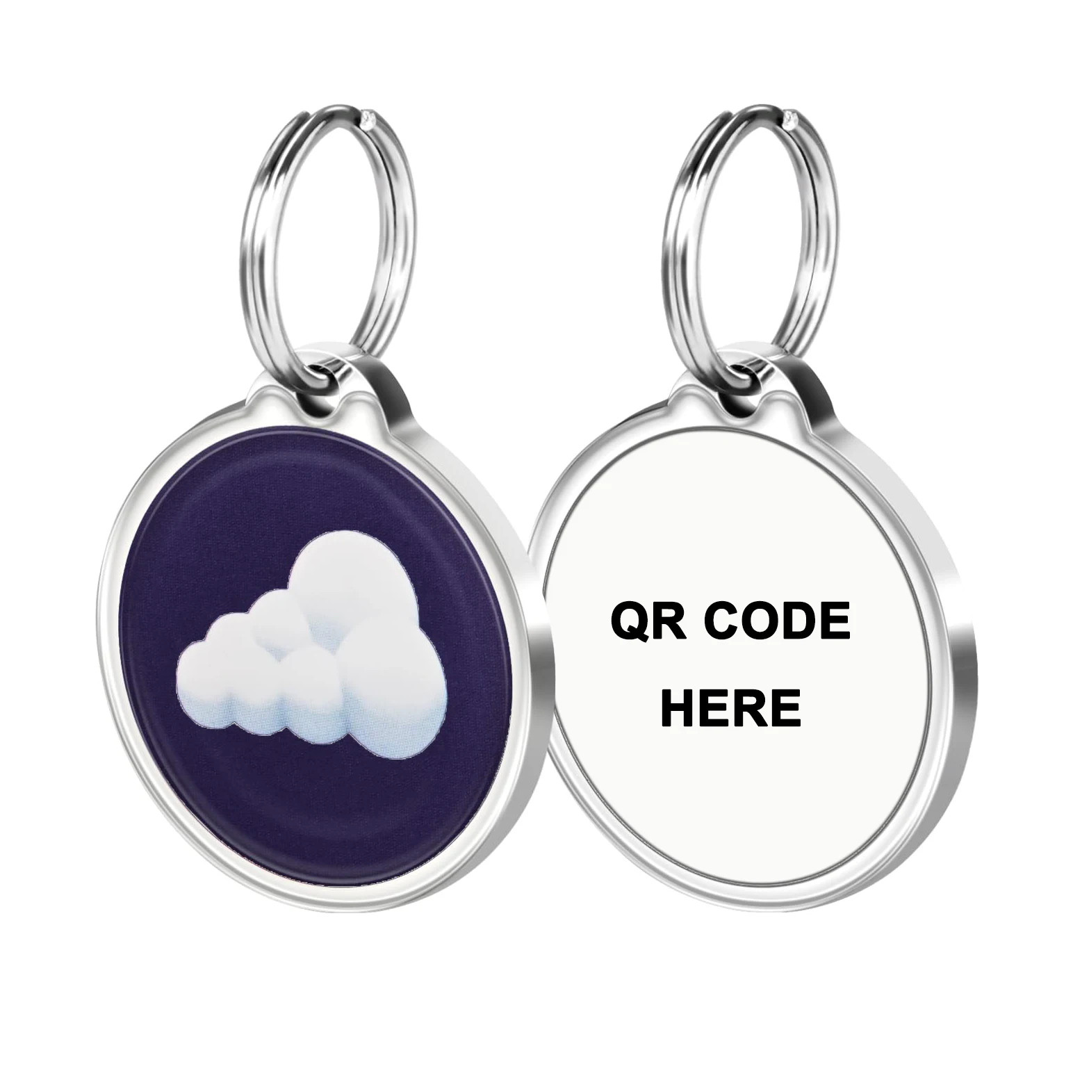 Soft Enamel Zinc Alloy Metal NFC QR Code Pet ID Tags Dog Tags
