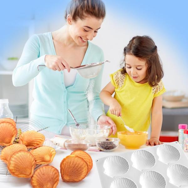 Silicone Sea Shell Mold Baking Mould Ice Cube Tray Shell Shape Silicone Mold For Chocolate, Soap, Candle, Fondant Birthday Cake Decoration And Jelly