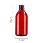4 oz Amber Graduated Oval Liquid Medicine Bottles With Child-Resistant Caps