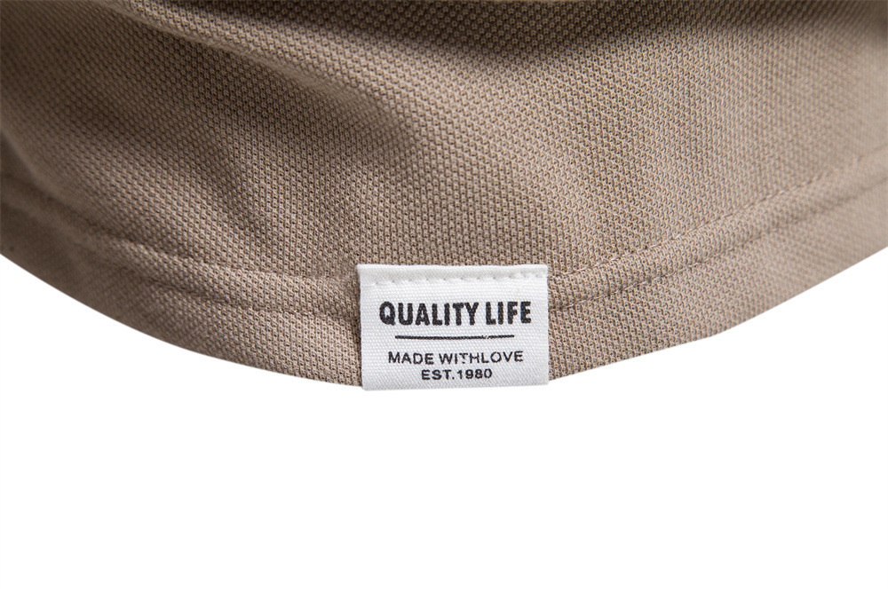 Spring Summer Men's Custom Polo Shirt with Two-Color Splicing and Zipper Front Design