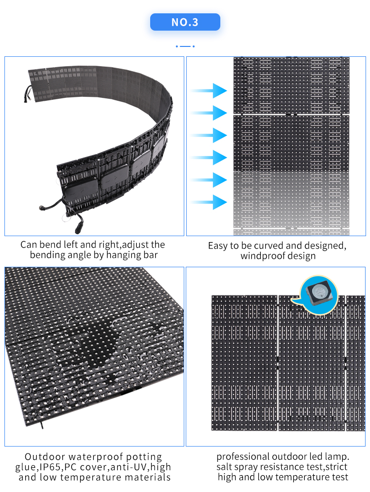 SMD Full Color Indoor Customized Flexible LED Panel Column Cylinder Soft LED Screen P1.875 P2 P2.5 P3 Curved LED Display