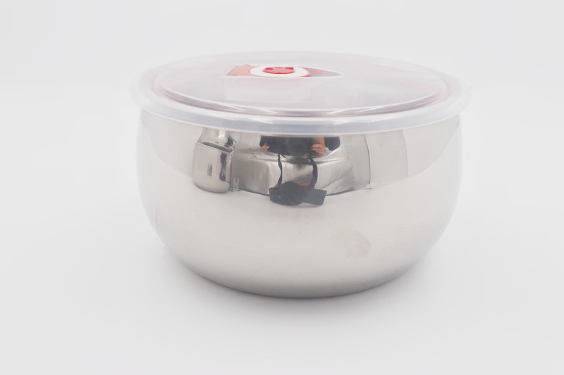 16-20cm 3pcs Tableware 201#stainless steel leak proof mixing bowl snack food fresh preserving storage box