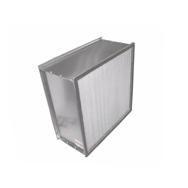 Mini Pleat Air Filter Equipment 24*24*12cm Fiberglass Media With Hood
