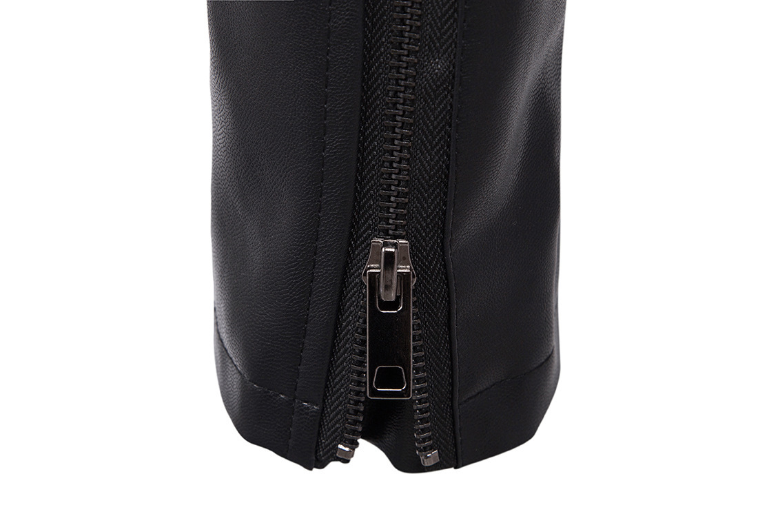 Oem Custom Logo Oversize Waterproof Blouson Utility Motorcycle Coat Pu Leather Stand Collar Men Jackets