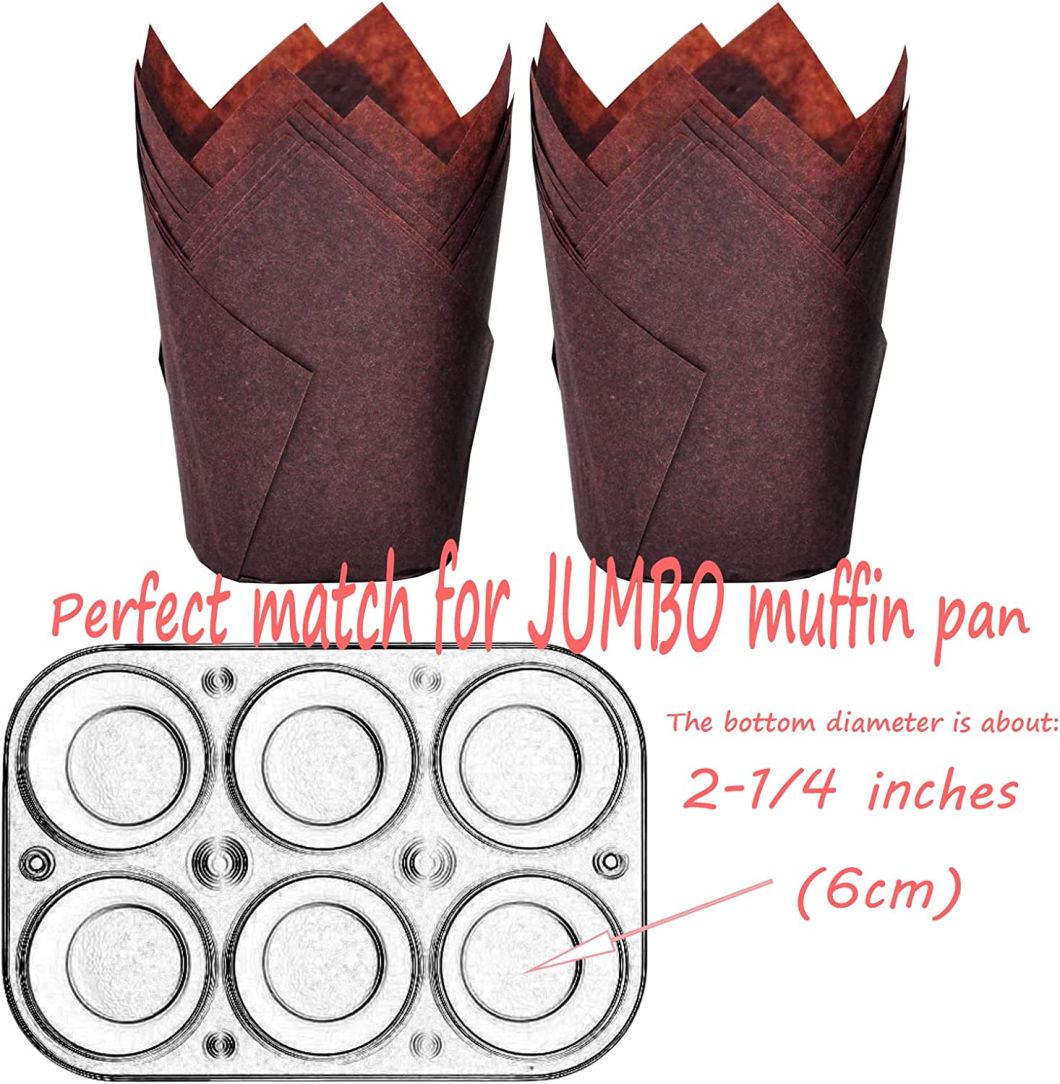 Rk Bakeware China Large Size Brown Greaseproof Paper Baking Cupcake Muffin Liner Tulip Baking Cup