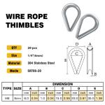 CE Stainless Steel Wire Crimp Sleeves Thimbles Anti Abrasion Rustproof