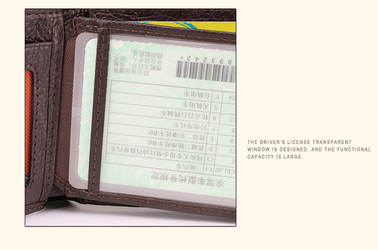 Multi Card Holder Business Retro Genuine Leather Men's RFID Blocking Anti-theft Wallet