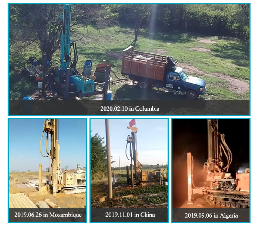 Pneumatic 260m Mobile Borehole Drilling Machine Small