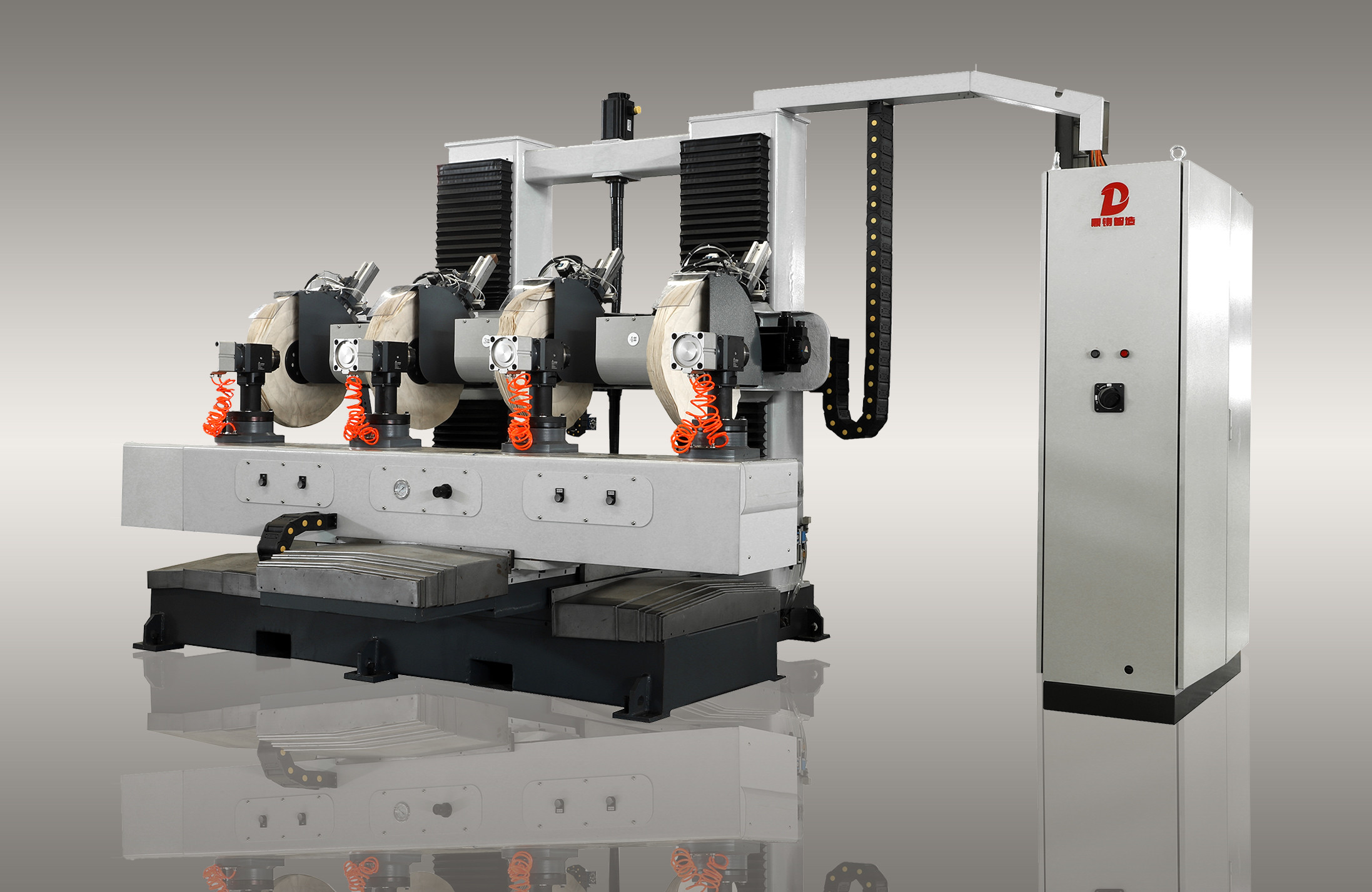 Automatic Metal Polishing Machine 17KW PLC Control For Bathroom Tap / Faucet