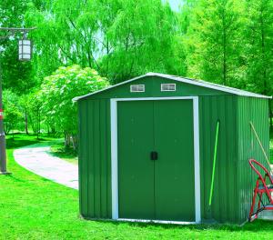 China Outdoor Steel Garden Sheds , Metal Outdoor Storage Sheds Resisting Fading wholesale