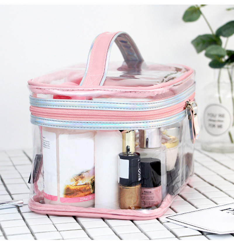 Clear PVC Travel Handle Transparent Cosmetic Bag