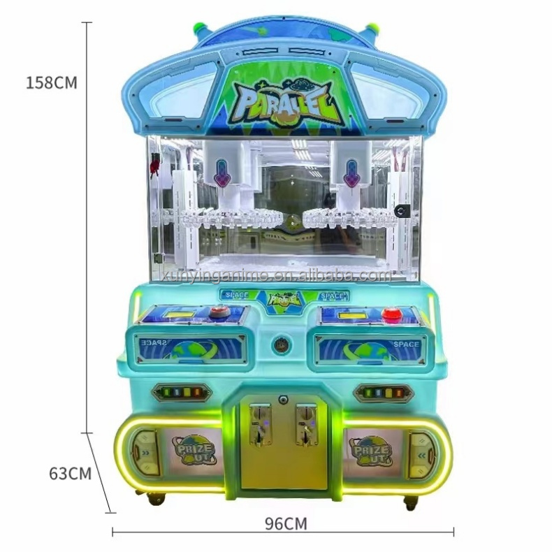 Customized 110V/220V Coin Operated Mini Claw Machine 2 Players Lucky Planet Clip Prize Machine