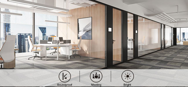 Aluminum Frame Partitions Reduce Noise And Create A Quiet And Comfortable Workspace