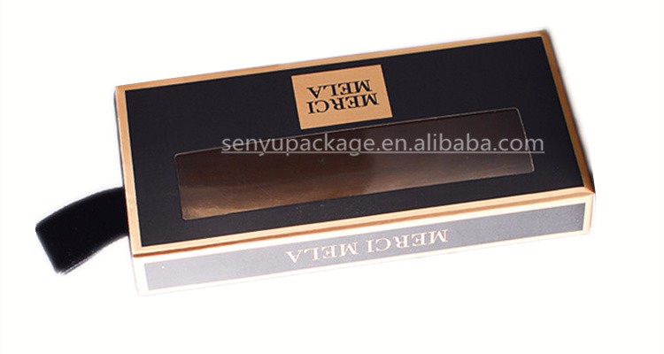 Private label empty eyelash packaging drawer boxes with window