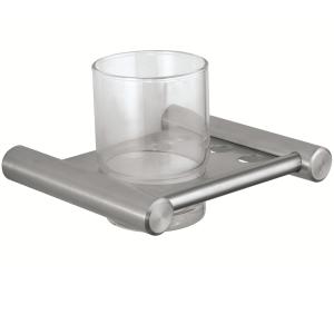China Household Bathroom Tumbler Holders Metal Chrome Wall Mounted Toothbrush Holder wholesale