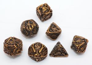 China GST Gold Plated Mini Polyhedral Dice Portable Exquisite Carving wholesale
