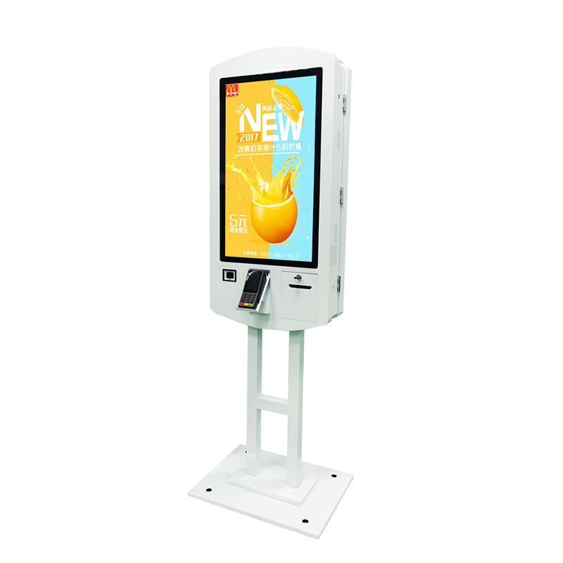 Floor Standing Touch Screen POS Terminal , Restaurant Ordering Kiosk 27 Inch 32 Inch