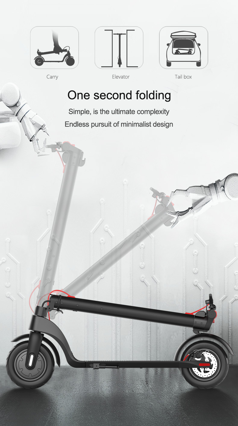 X7 350W Fast Charging Time 2-3h Folding Electric Scooter Motorcycles for EU/US Warehouse