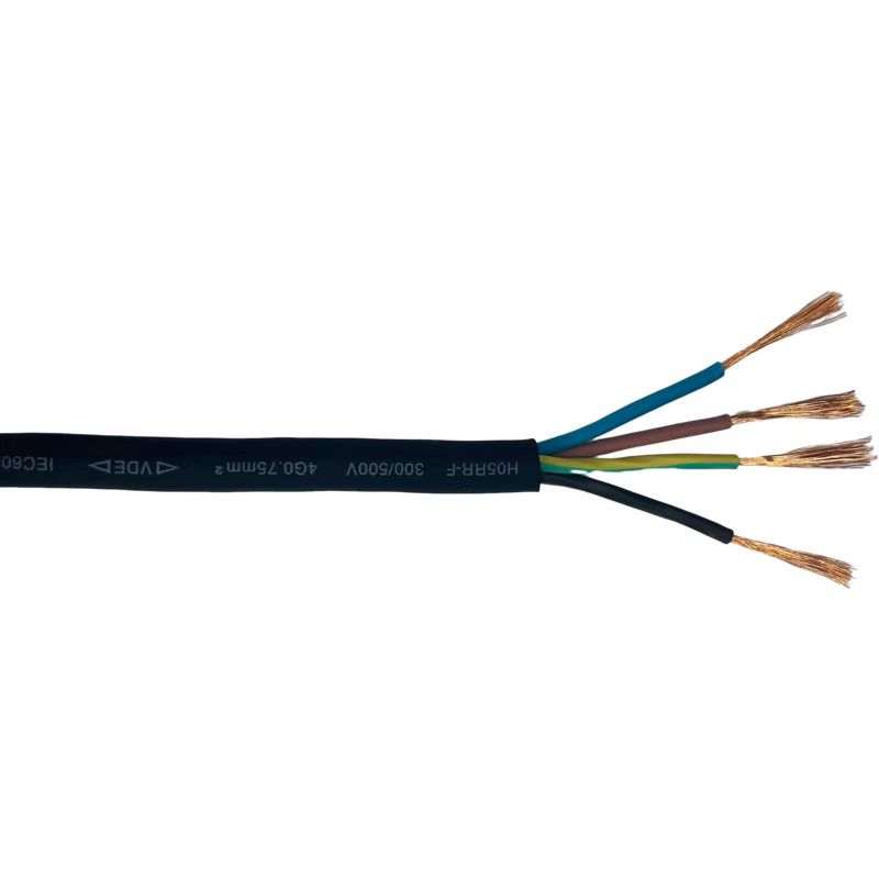 VDE Standard Rubber Insulated Flexible 4 Core H05RN-F H05RR-F H07RN-F Power Cable for Household Appliance Length 100M/1roll