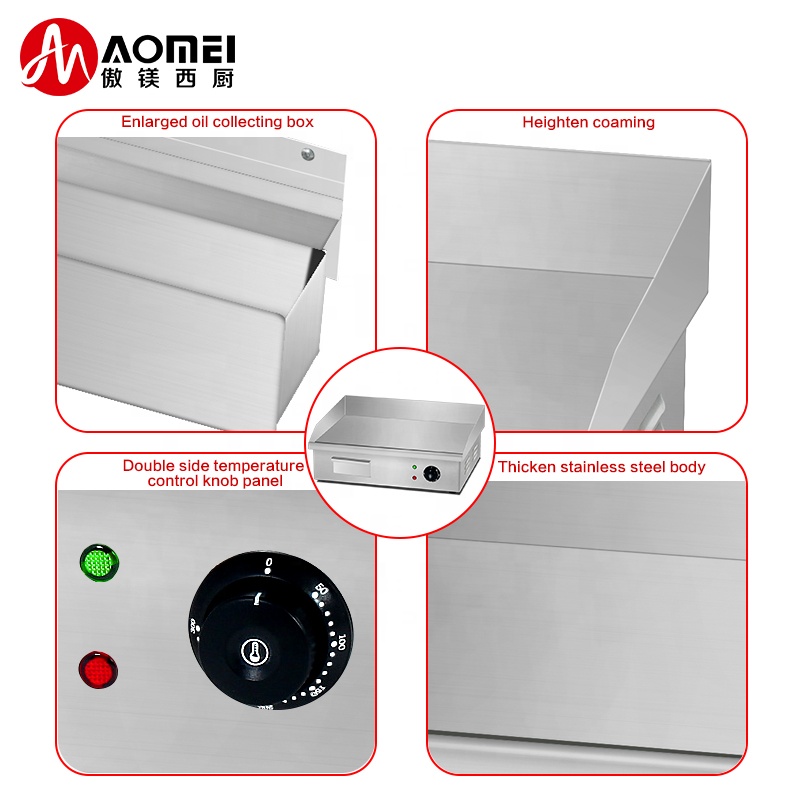 Electric Griddle Machine with Stainless Steel Construction and Temperature Adjustment