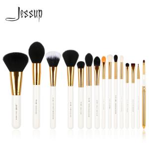 China White Gold Jessup 15 Pcs Makeup Brush Set dense Handcrafted wholesale