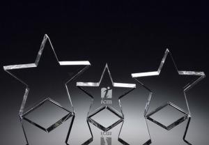 China standing crystal star award/lone star/star trophy/blank crystal star award/crystal star wholesale