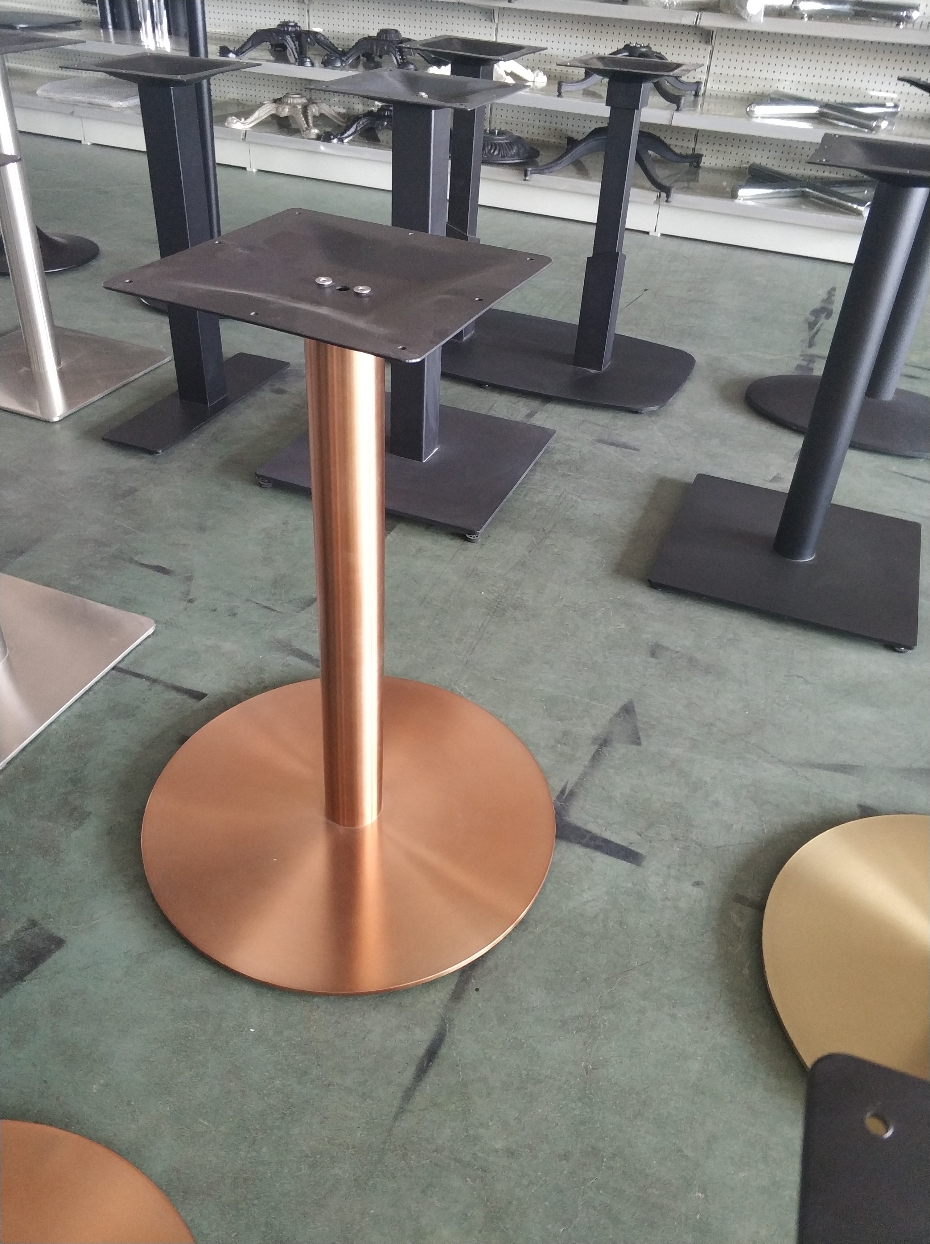 Stainless Steel Table Legs / Hospitality Table Base With Copper Finish 2109-GD