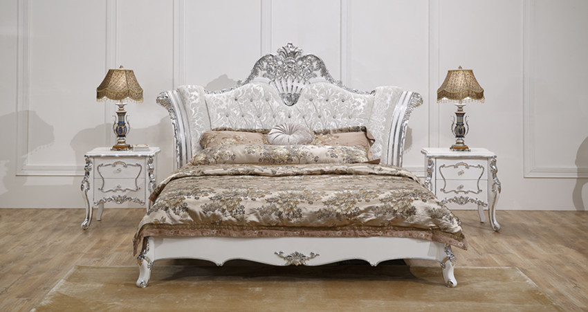 Oak Luxury European Bedroom Furniture Antique King Bedroom Set Super King Size Bed