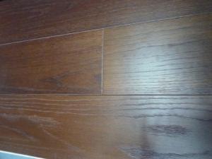 China Fumed Red Oak Engineered Flooring(UV lcauer, brushed) wholesale