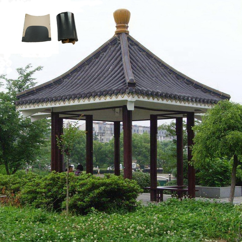 One sqm quantity 80 pcs Chinese Traditional Style Grey Matte Finish Clay Roof Tiles Long-Lasting for Your Dream House